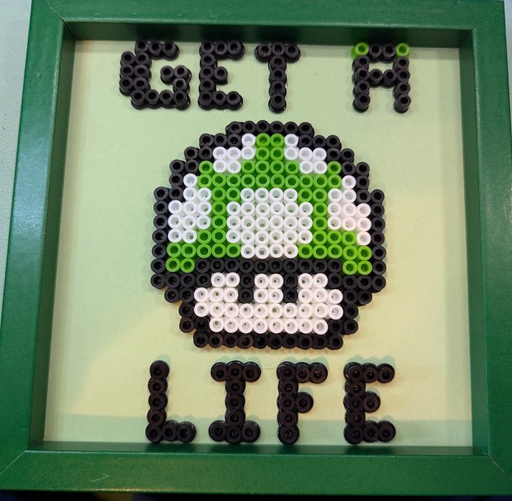 Framed Get A Life Perler product image (2)