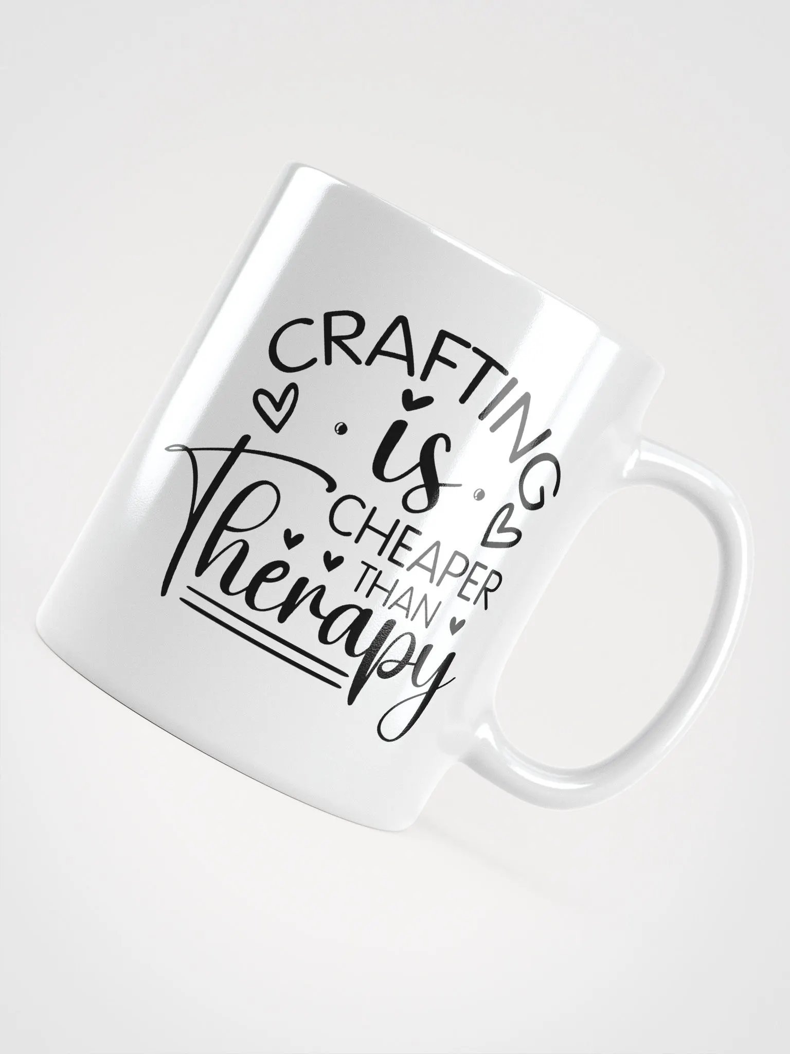 Crafting Is Cheaper Than Therapy White Glossy Mug product image (4)
