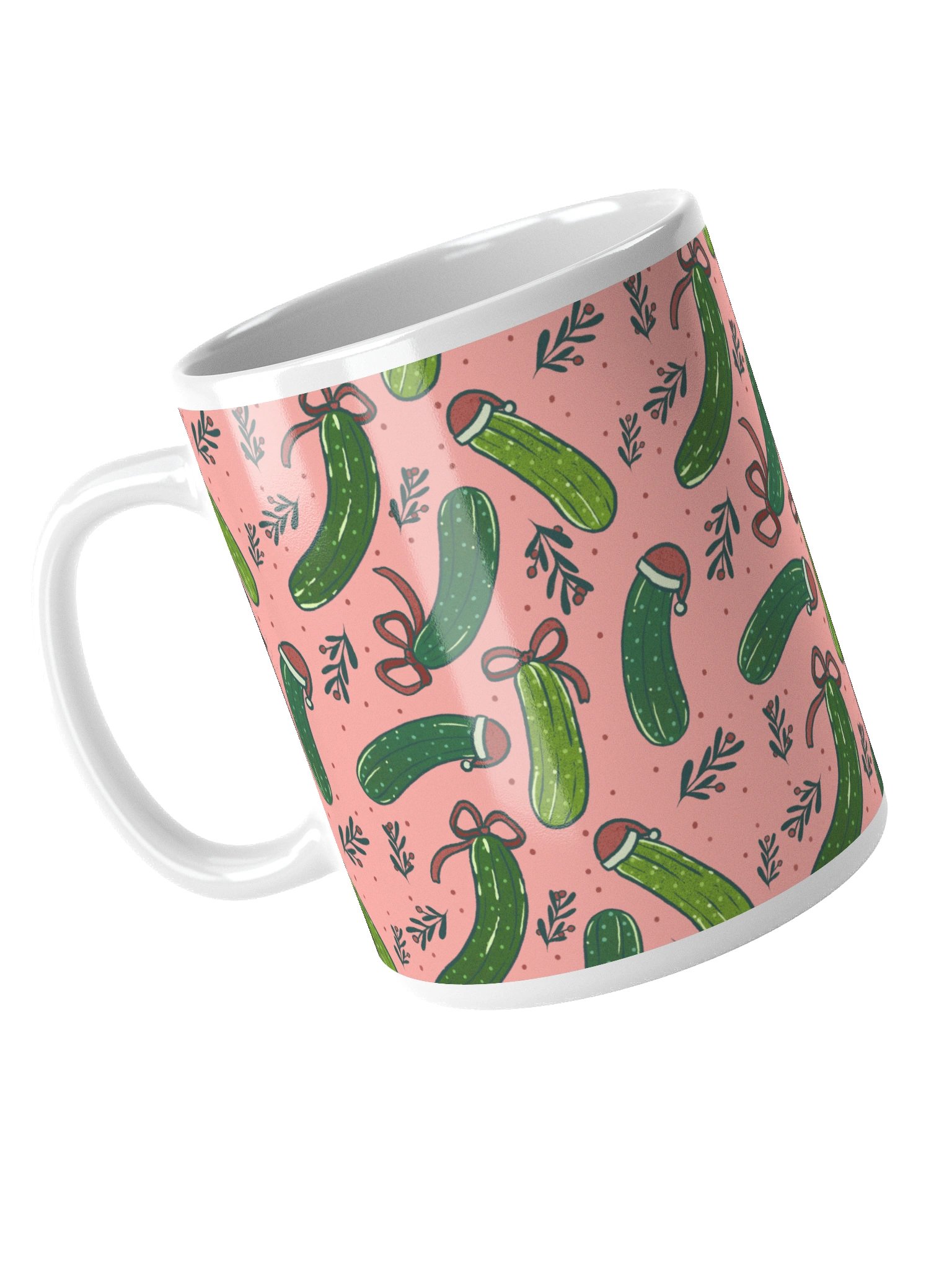 Funny Christmas Pickles Mug, Pink product image (5)