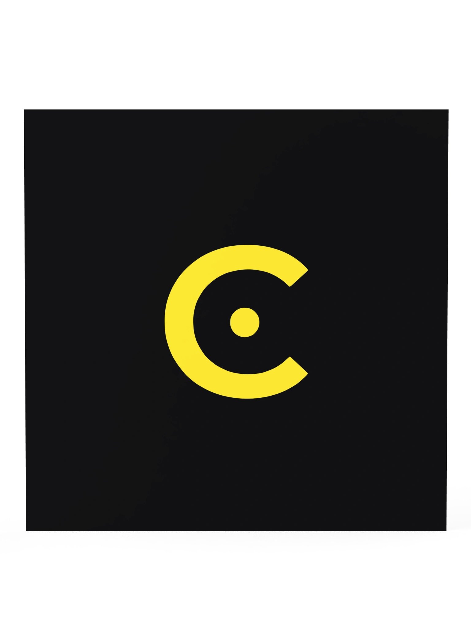 Square black art print with the centered yellow Cosmoknowledge logo
