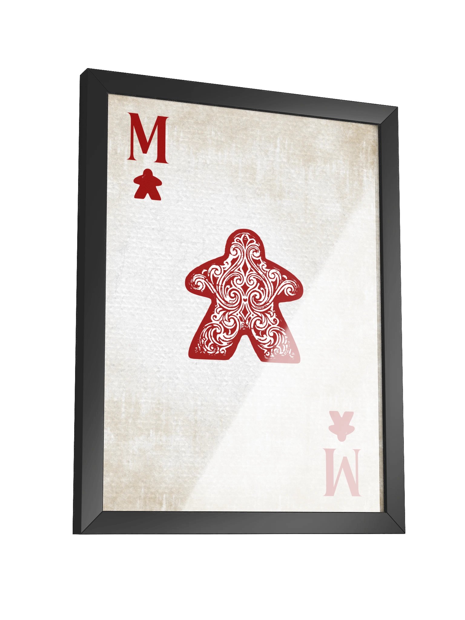 Vintage Meeple Red Ace Playing Card Board Game Room Poster - FRAMED product image (9)