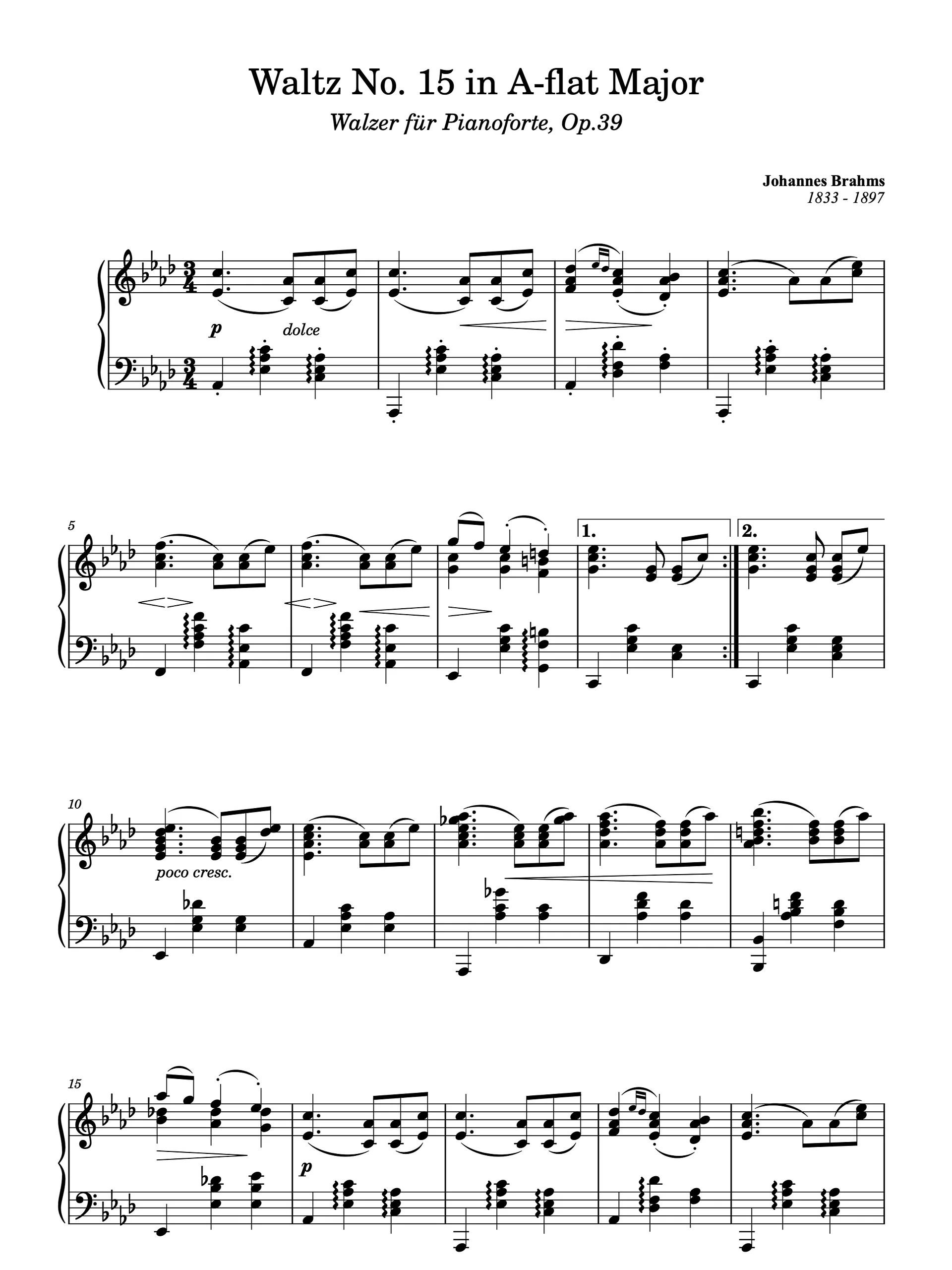 Waltz in A-flat Major, Op. 39, No. 15 product image (1)