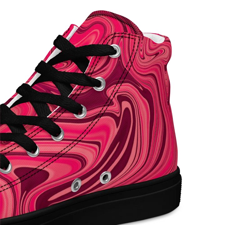 Men's High Top Canvas Shoes - Shades of Magenta Pink Digital Fluid Art product image (2)