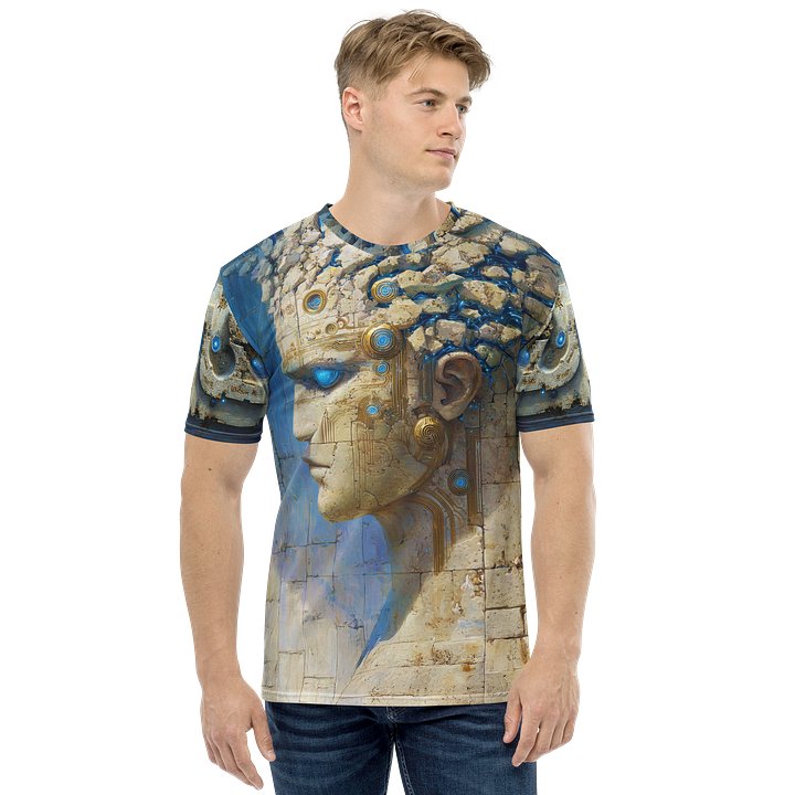Stone Sentinel of the Luminous Wall – Ancient Greek Tech T-Shirt product image (1)