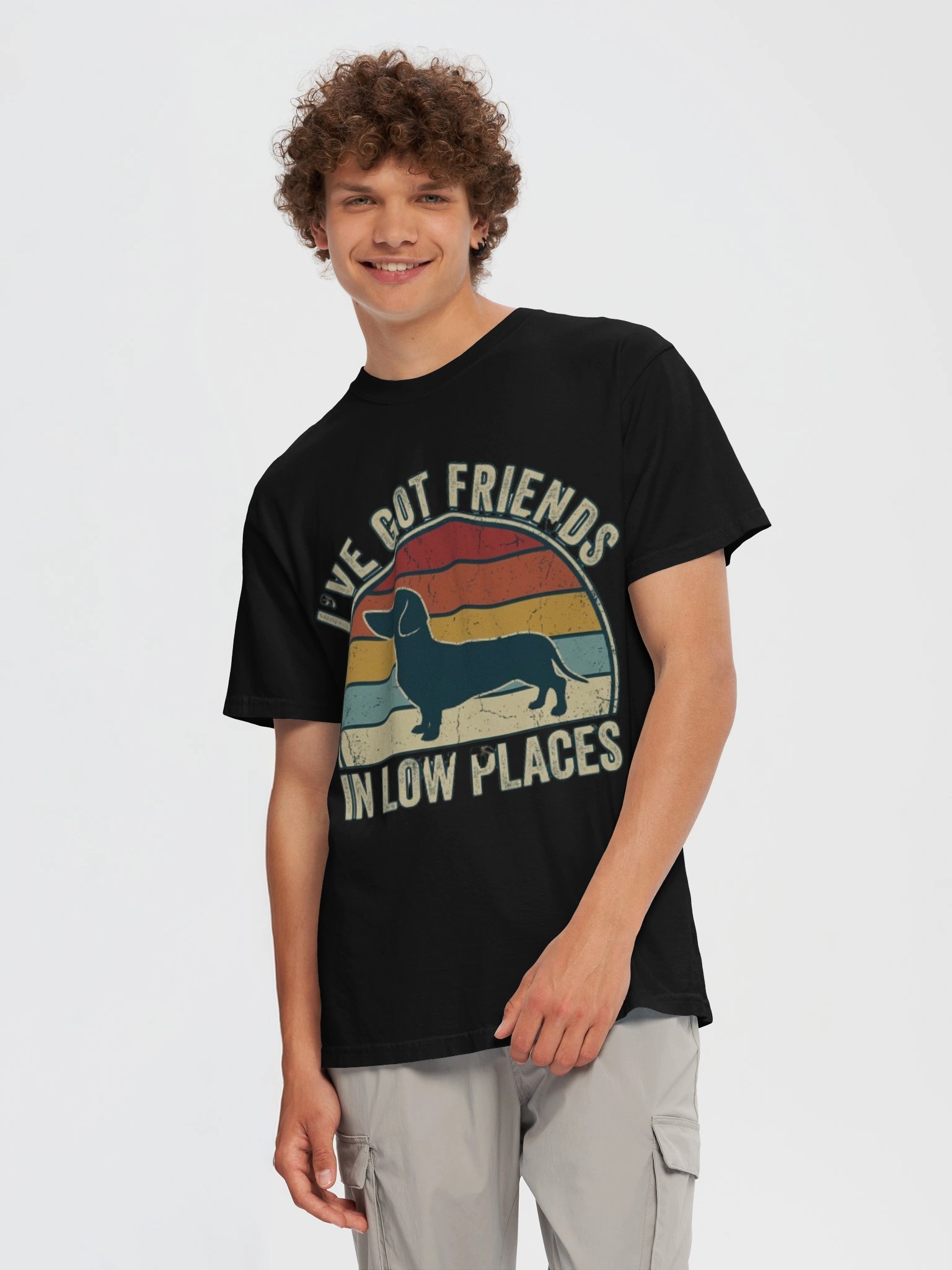 I've Got Friends In Low Places Dachshund T-Shirt - Vintage Sunset Wiener Dog Tee product image (23)