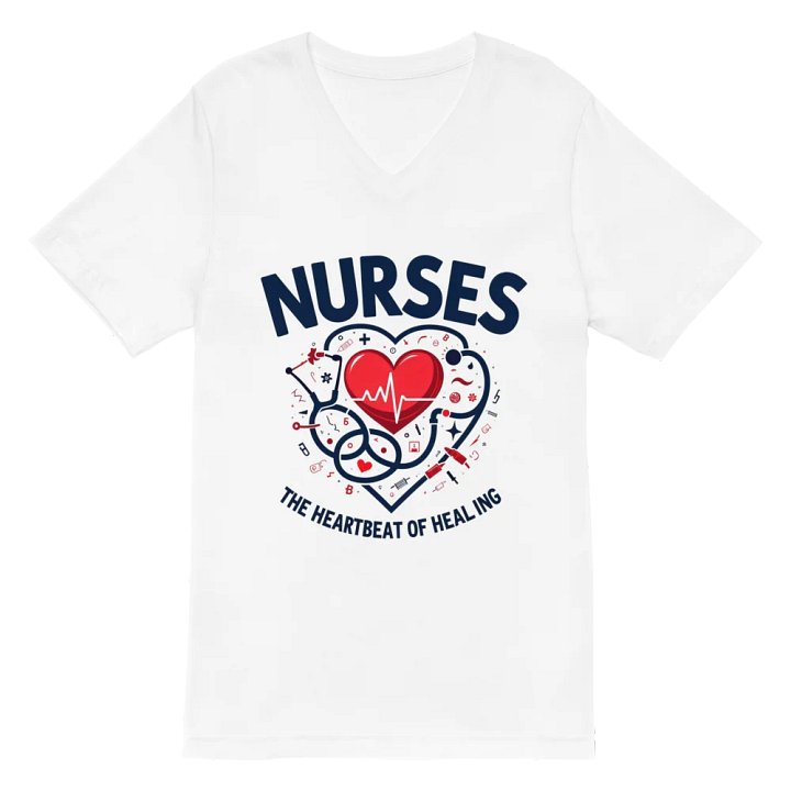 Heartbeat, Healing, stethoscope, nurses V-Neck Tee product image (2)
