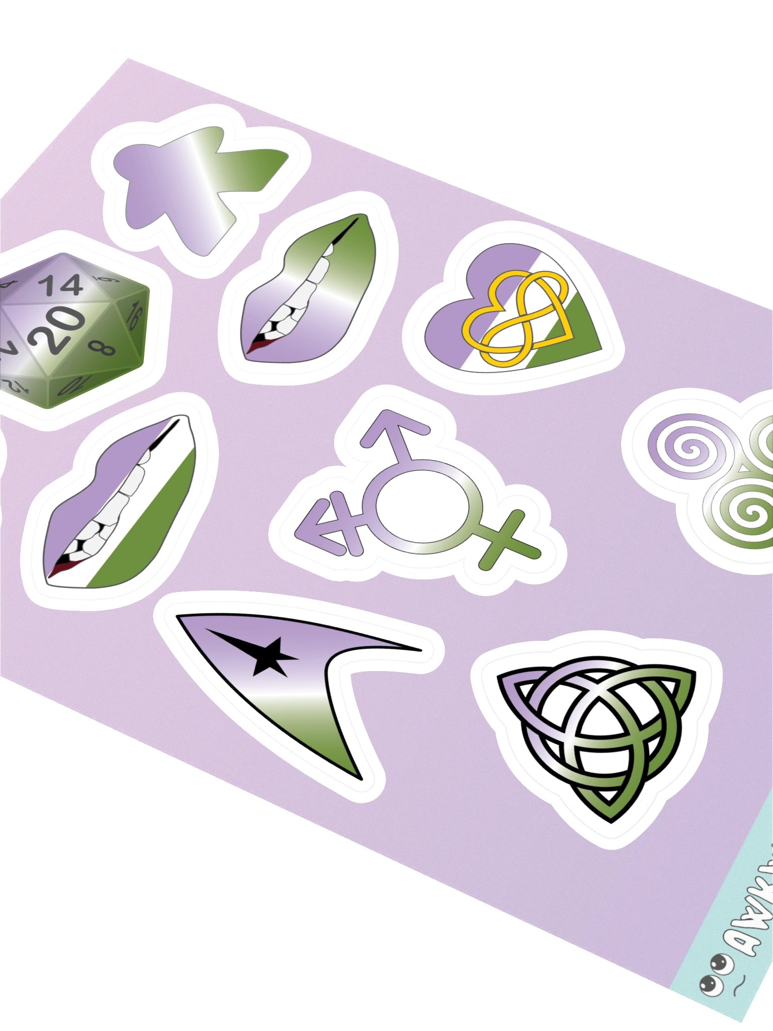 Genderqueer Pride Mixed Designs Sticker Sheet product image (2)