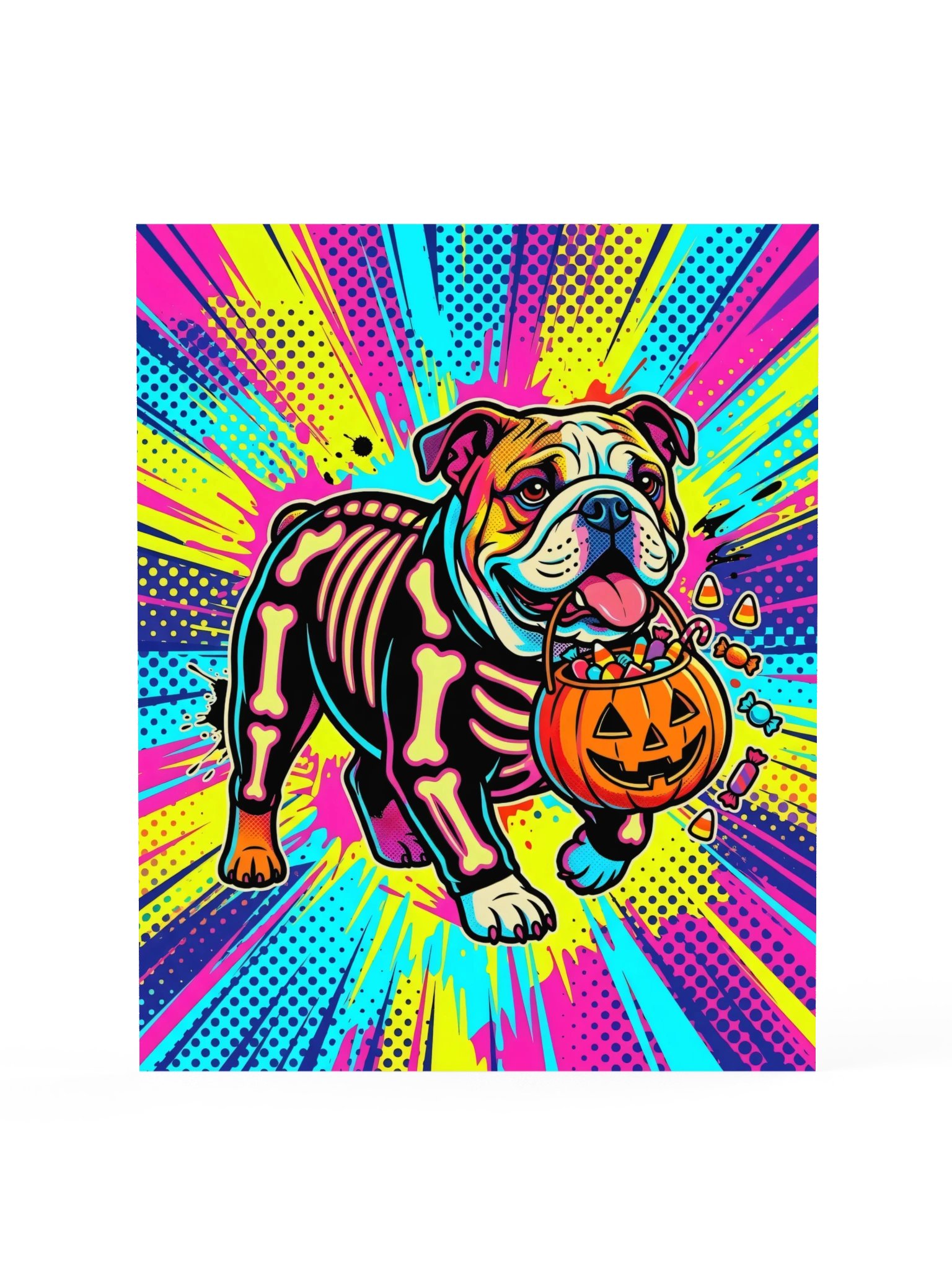 Skeleton Costume Bulldog Poster product image (15)