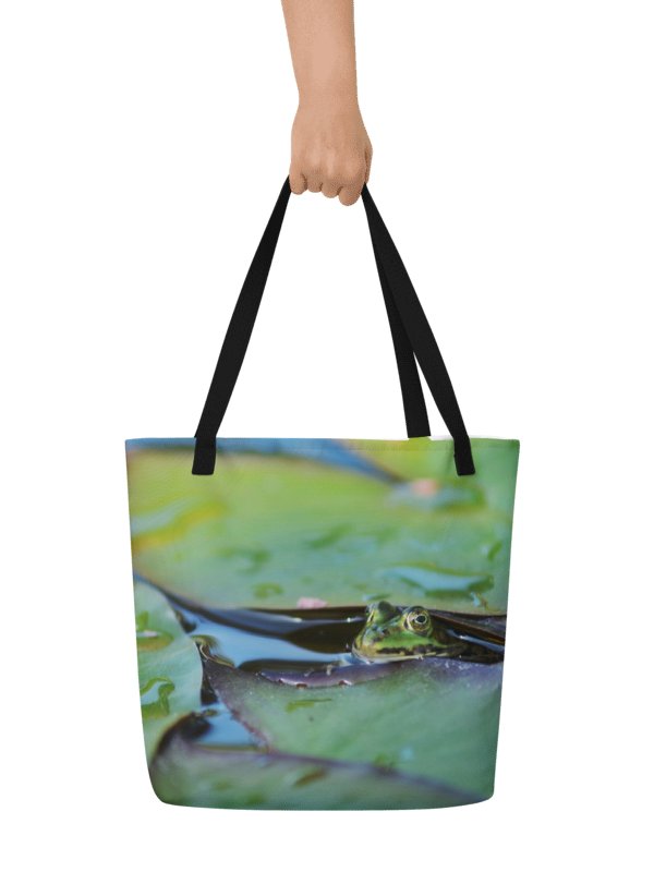 Large tote bag - Frog under lily pad product image (1)