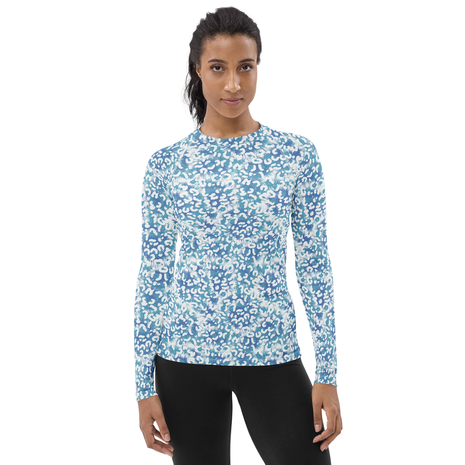 Modern Animal Print Women's Rash Guard with Tie Dye Fashion product image (1)