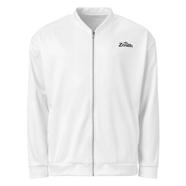 Zenith Unisex White Bomber Jacket - Stylish and Versatile product image (1)