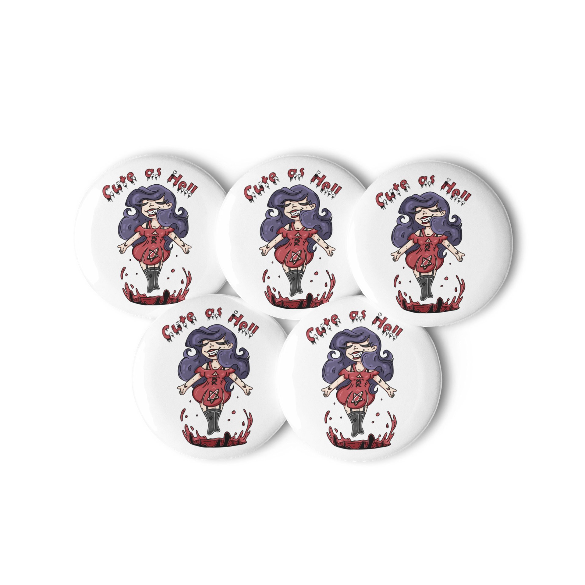 Cute As Hell Buttons product image (2)