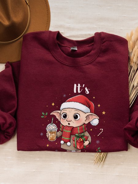 House Elf Magical Yule Christmas Cozy Minimalist Sweatshirt product image (3)