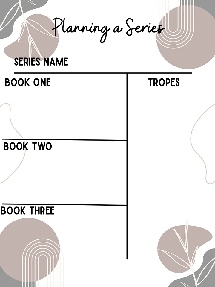 Planning A Series Worksheets + Newsletter Help product image (1)