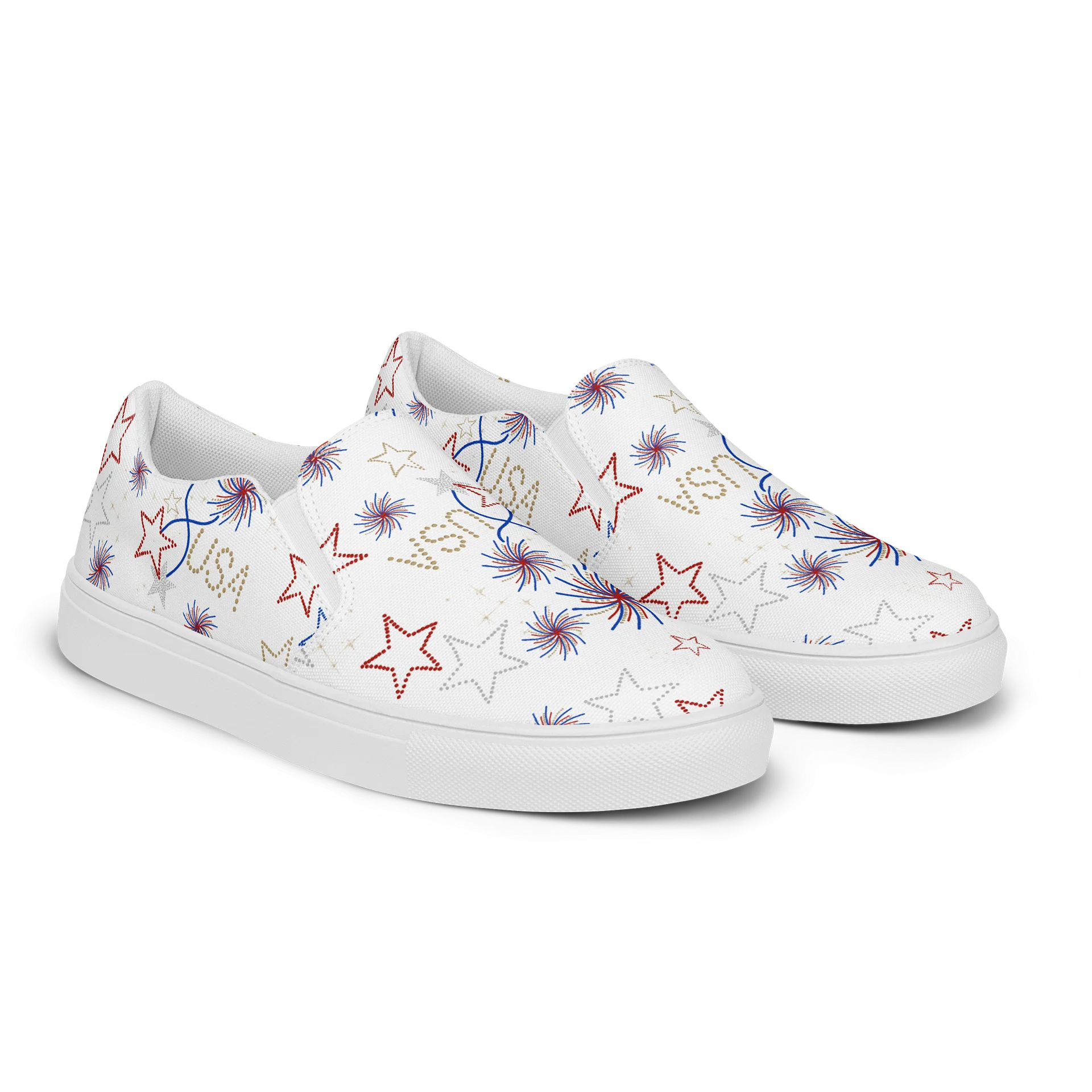 Patriotic Fireworks – Women's Slip-On Canvas Shoes product image (4)