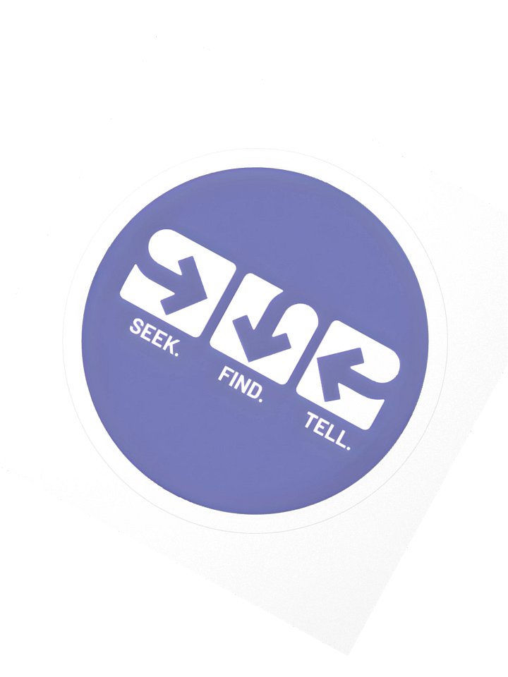 SEEK. FIND. TELL. Sticker Purple product image (4)