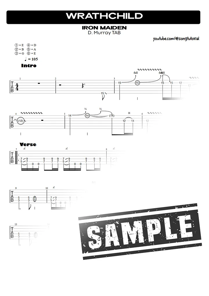 Wrathchild | PDF Tab + Guitar Pro | Iron Maiden product image (2)
