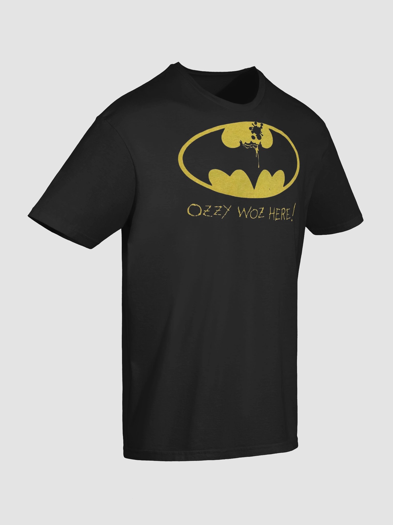 Ozzy Osbourne T-Shirt Ozzy Woz Here Batman Parody | Prince of Darkness Tribute Heavy Metal Graphic Tee | Black Sabbath Collector Shirt product image (8)