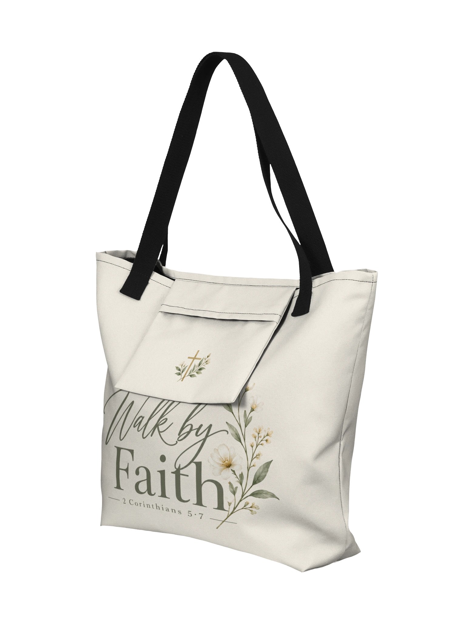 Walk by Faith – 2 Corinthians 5:7 Christian Tote Bag product image (6)