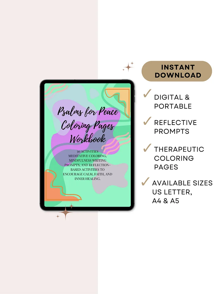 Psalms for Peace – DIGITAL Art Therapy Coloring Workbook For Girls 8+ & Women product image (2)