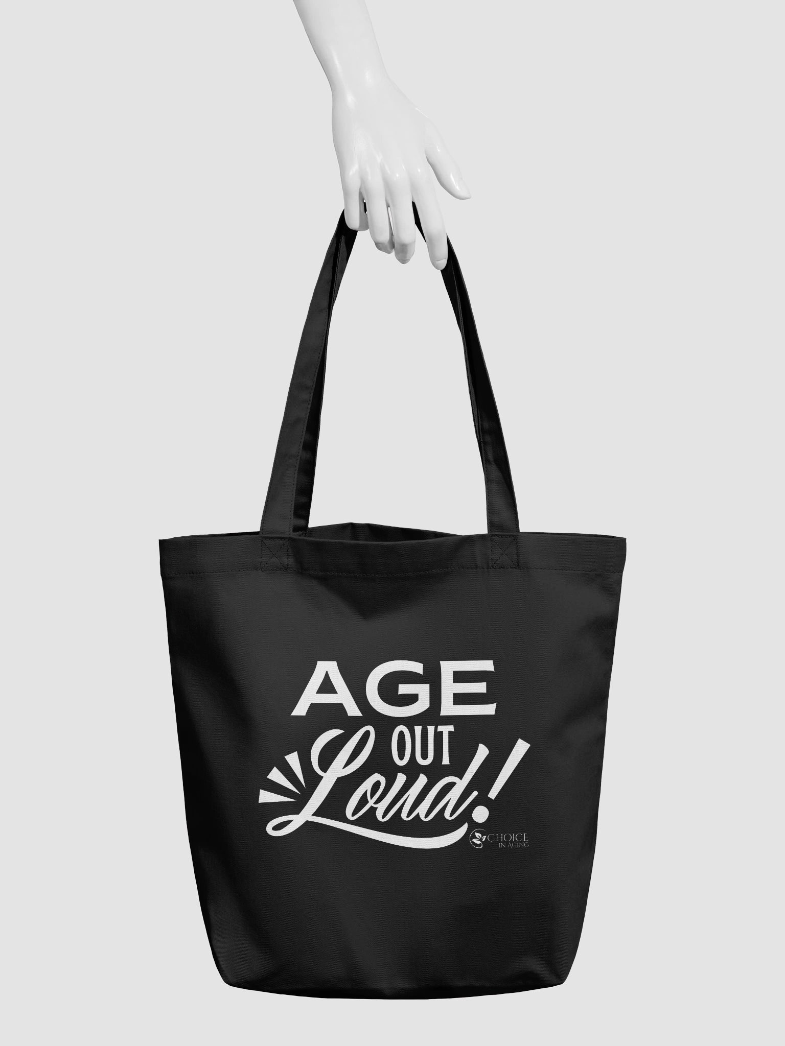 Econscious Medium Eco-Friendly Tote Bag - "Age Out Loud" with Logo on Back product image (3)