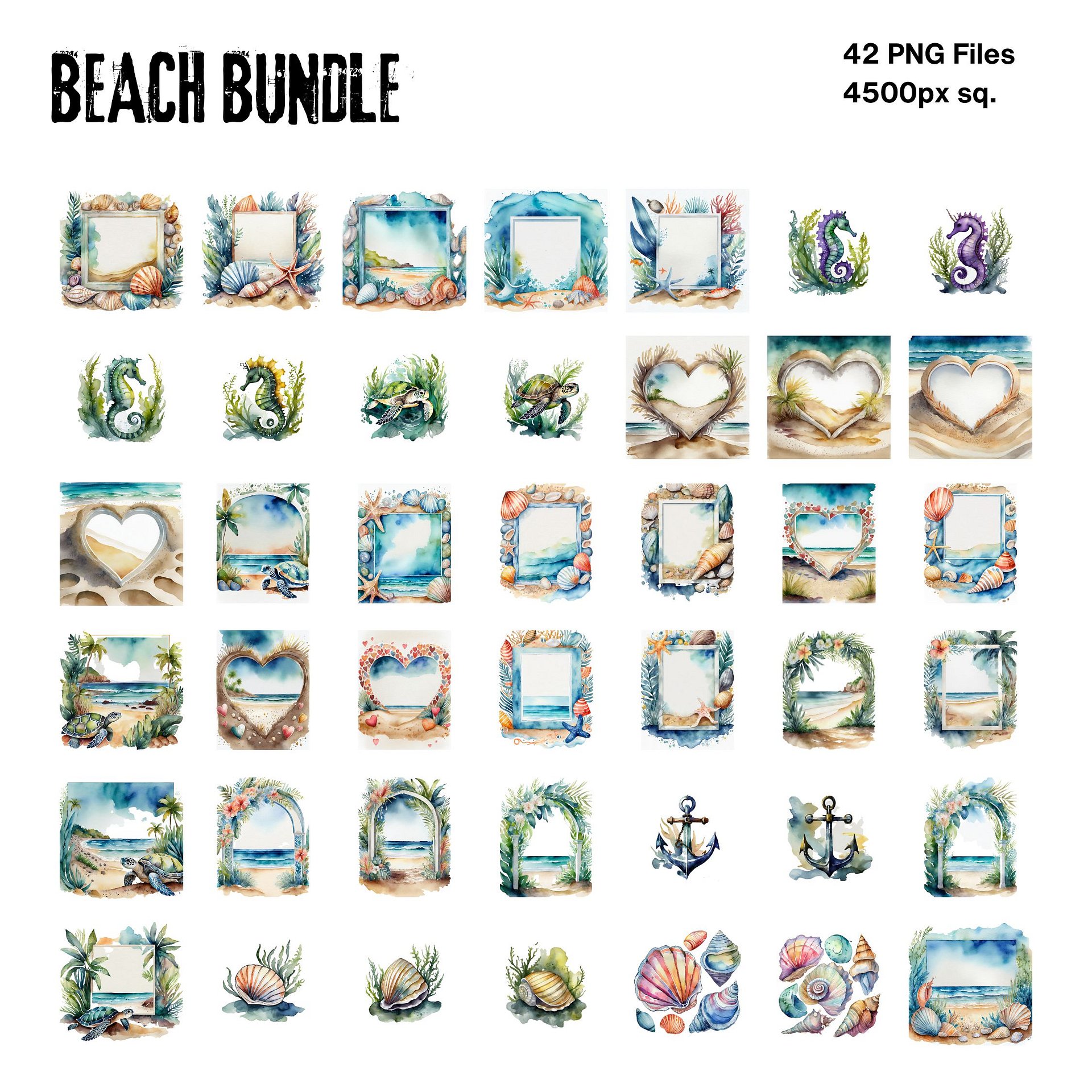 42 Image Summer Beach Ocean Life Graphics Bundle product image (1)