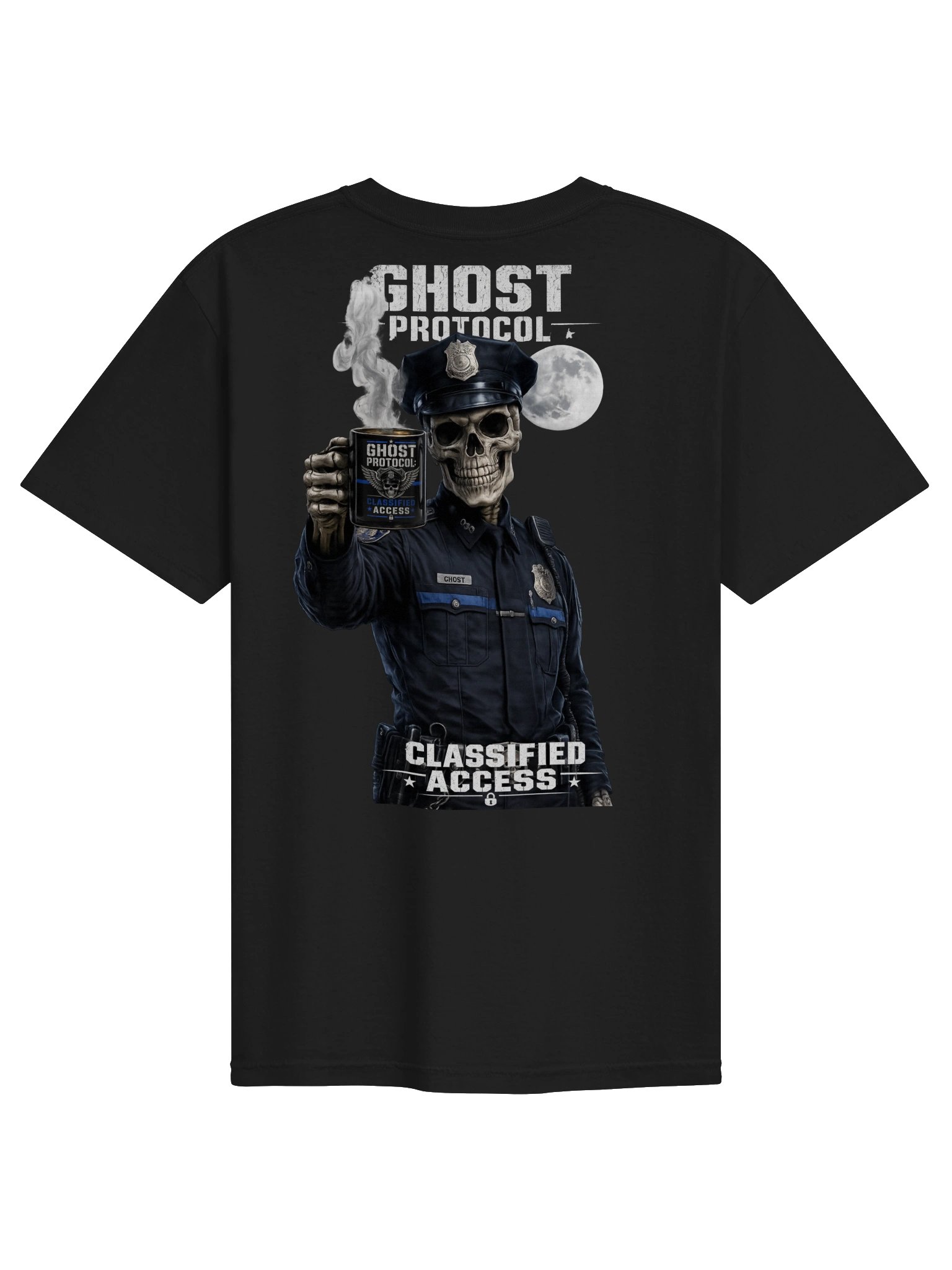 Funny Police Officer T-Shirt | Thin Blue Line Night Shift Gift product image (3)
