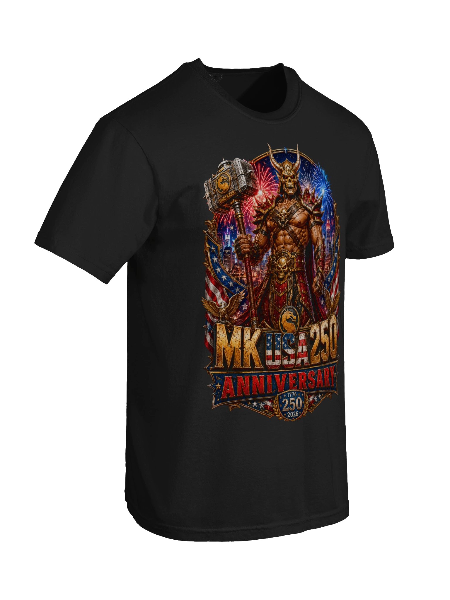 USA 250th Anniversary Warrior King Shirt, Armored Emperor Gaming Tee, America 1776–2026 Patriotic Graphic T-Shirt product image (41)