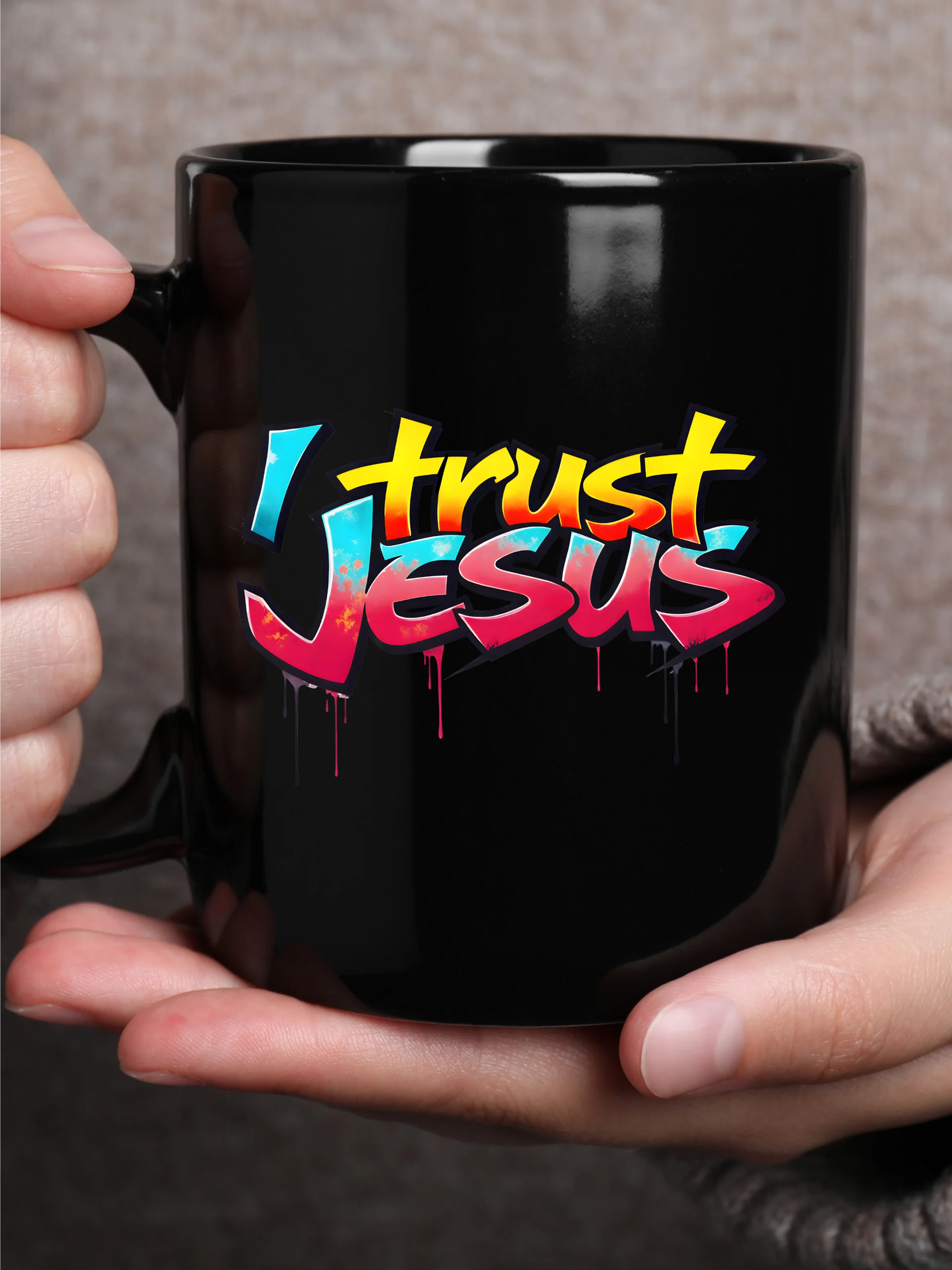 I Trust Jesus Graffiti Mug product image (1)
