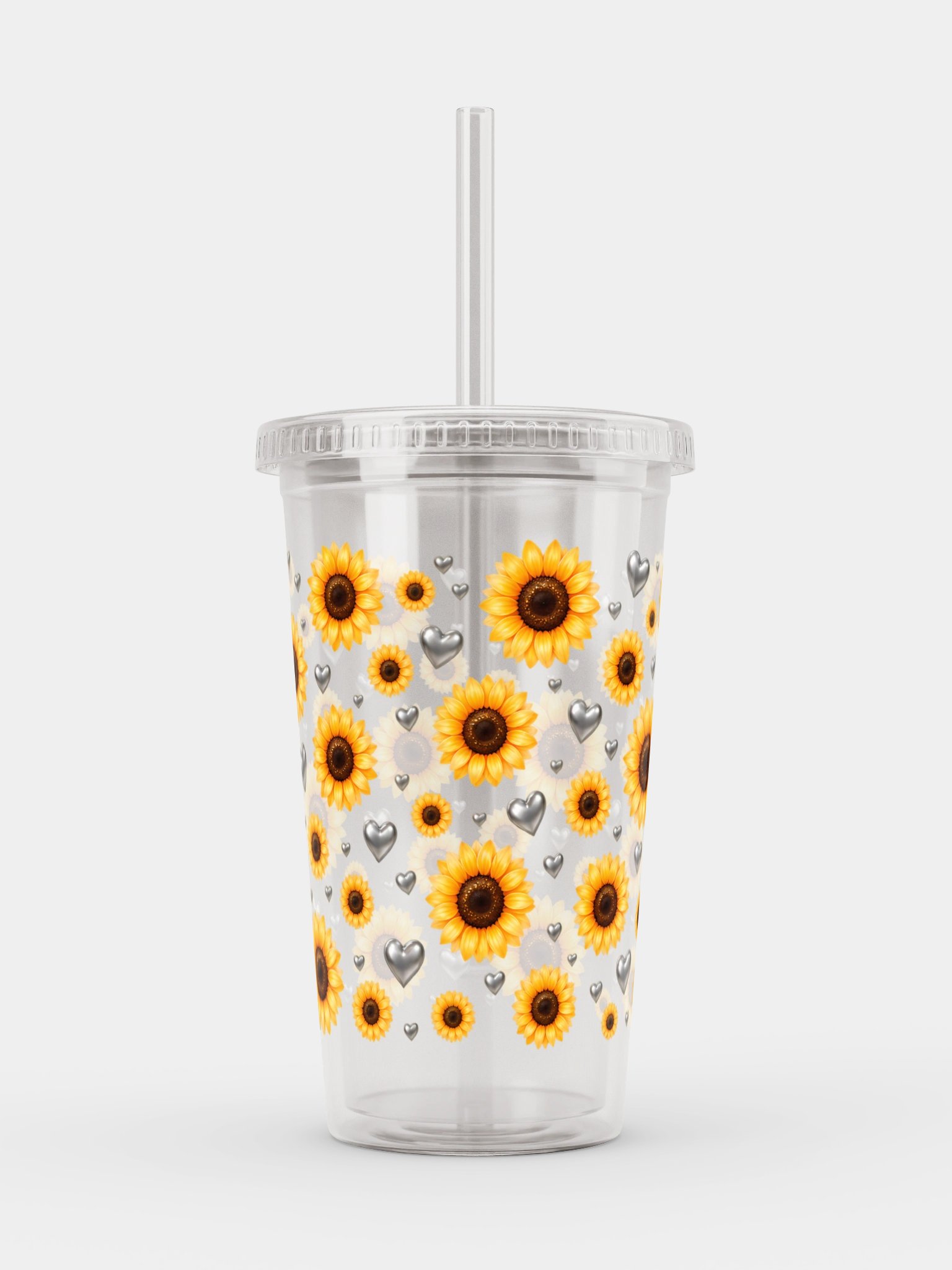 Sunflower Clear Dual Wall Tumbler 16 Oz (473 ml) product image (1)