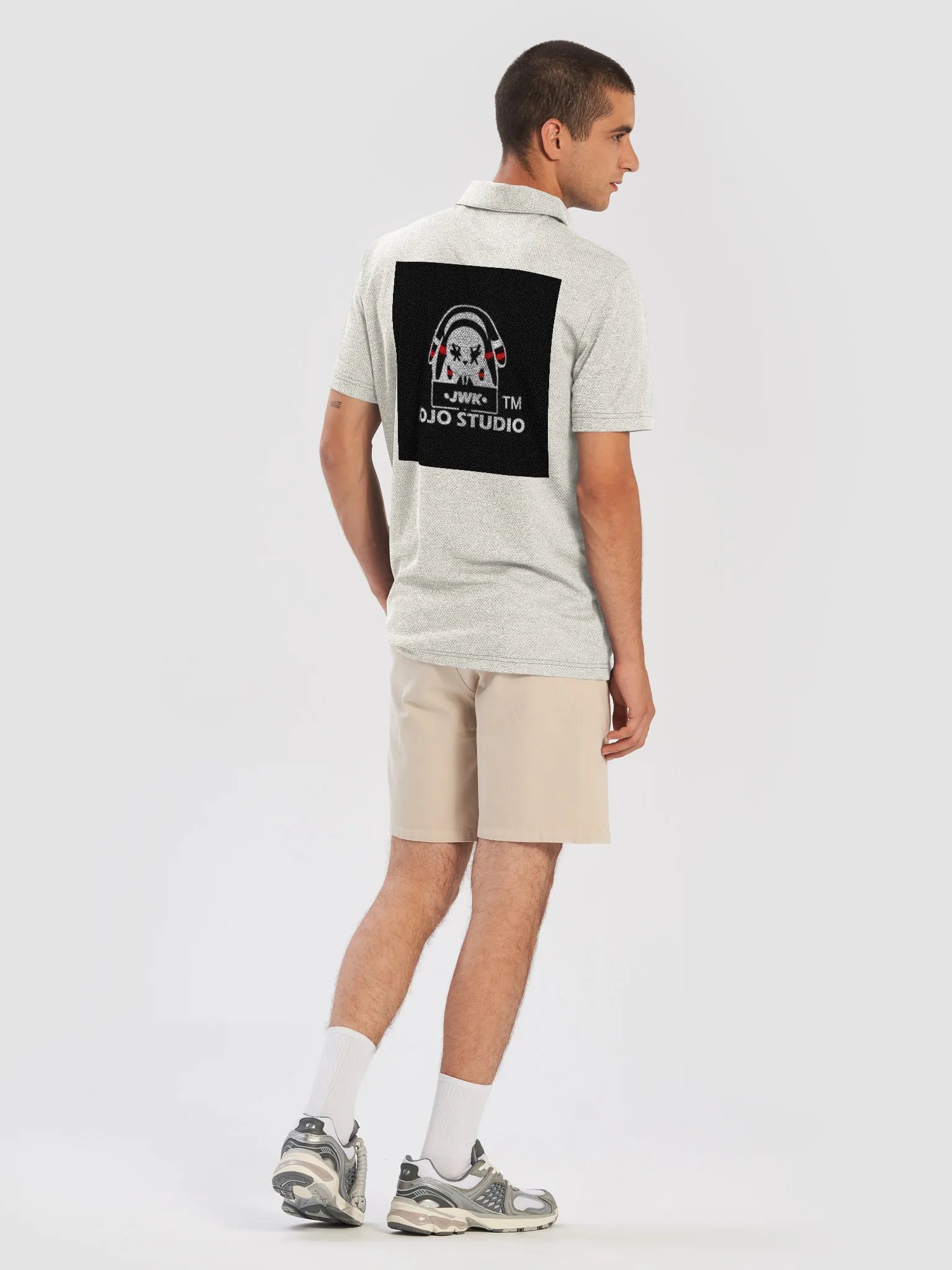 JWK JoJo Studio x Chimera Toons Adidas Space-Dyed Polo – Shark Silhouette Creator Collab Sportswear product image (3)