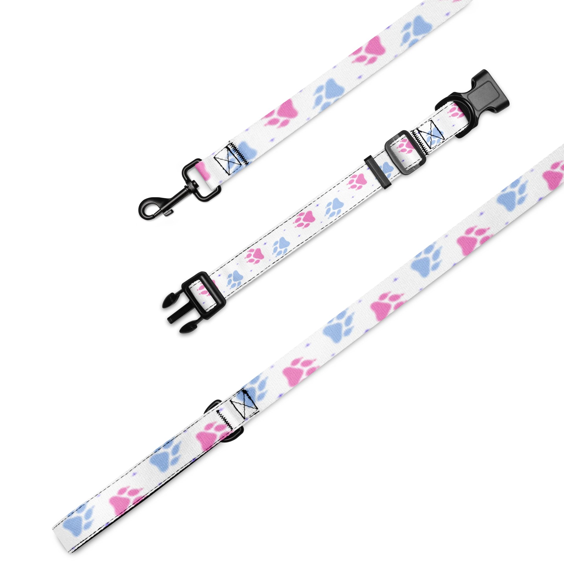 LZ Trans Wolf Paw Leash & Collar - White product image (6)