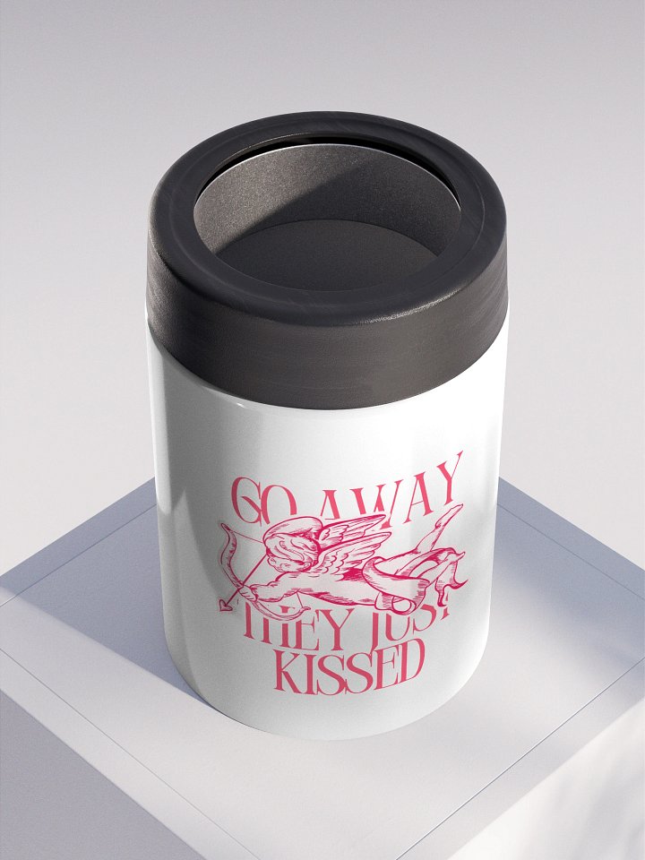 go away, they just kissed cupid koozie product image (2)
