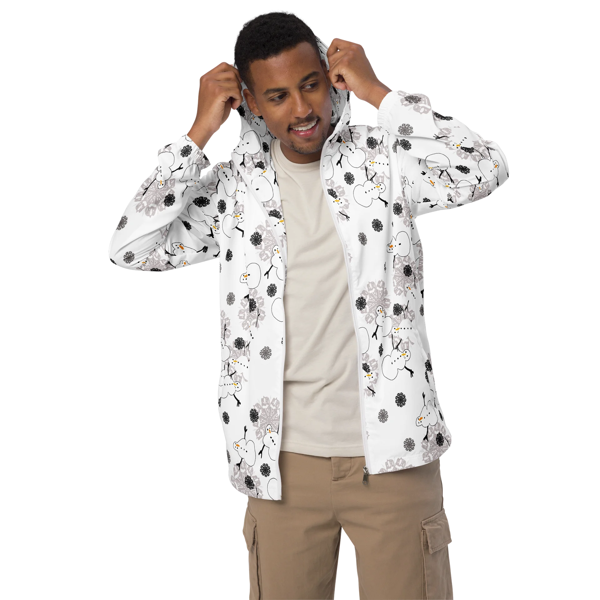 Snowman Pattern Windbreaker product image (3)