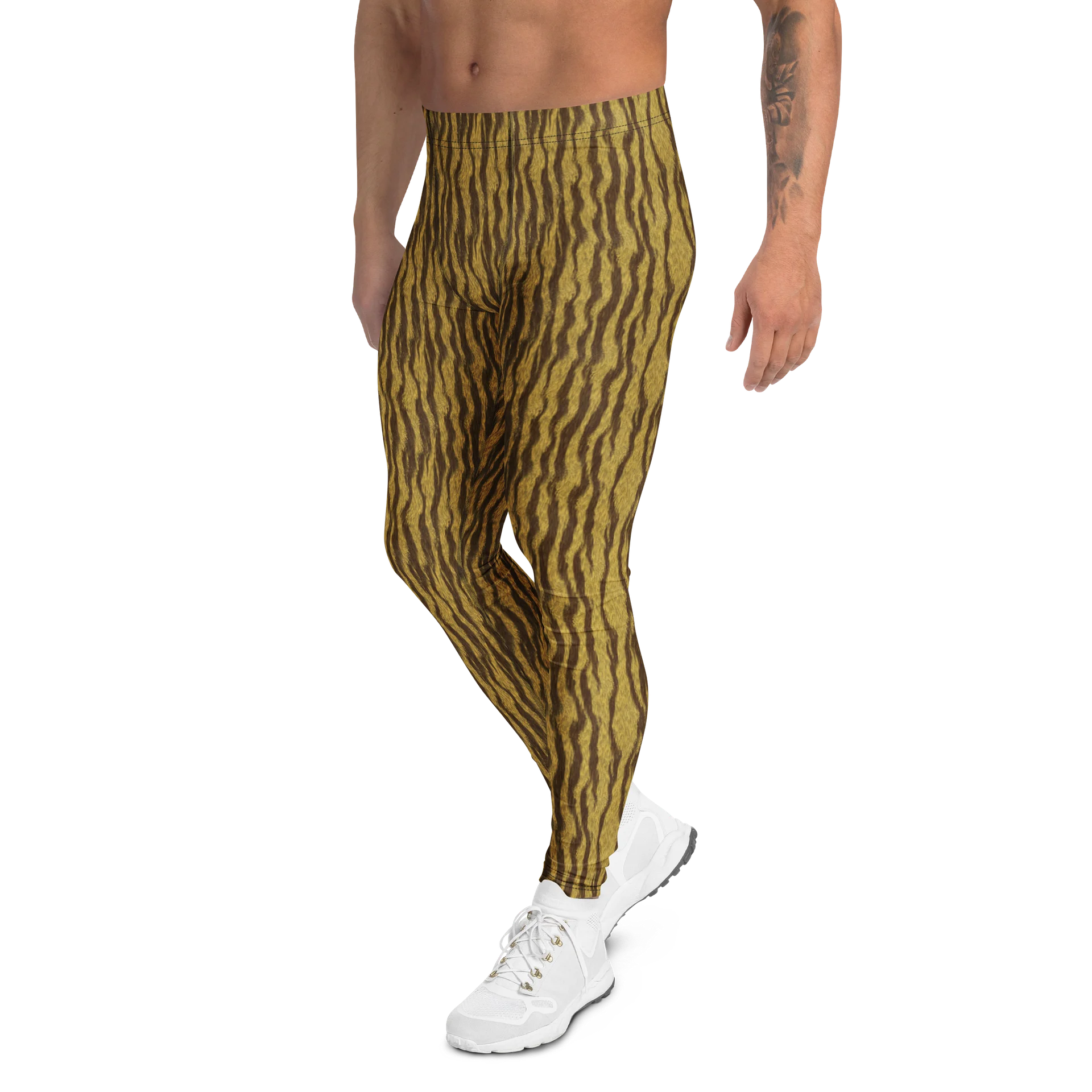 Bold Men's Leggings with Golden Brown Fur Print product image (4)