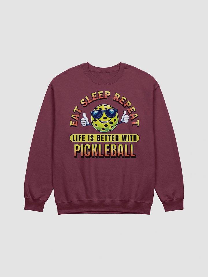 Eat Sleep Repeat Pickleball Thumbs Up Paradise Crewneck Sweatshirt product image (3)