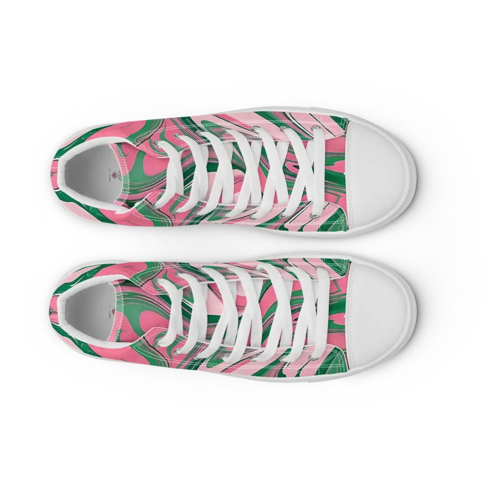Women's Oh So Pretty Pink & Green Painted High Tops product image (10)