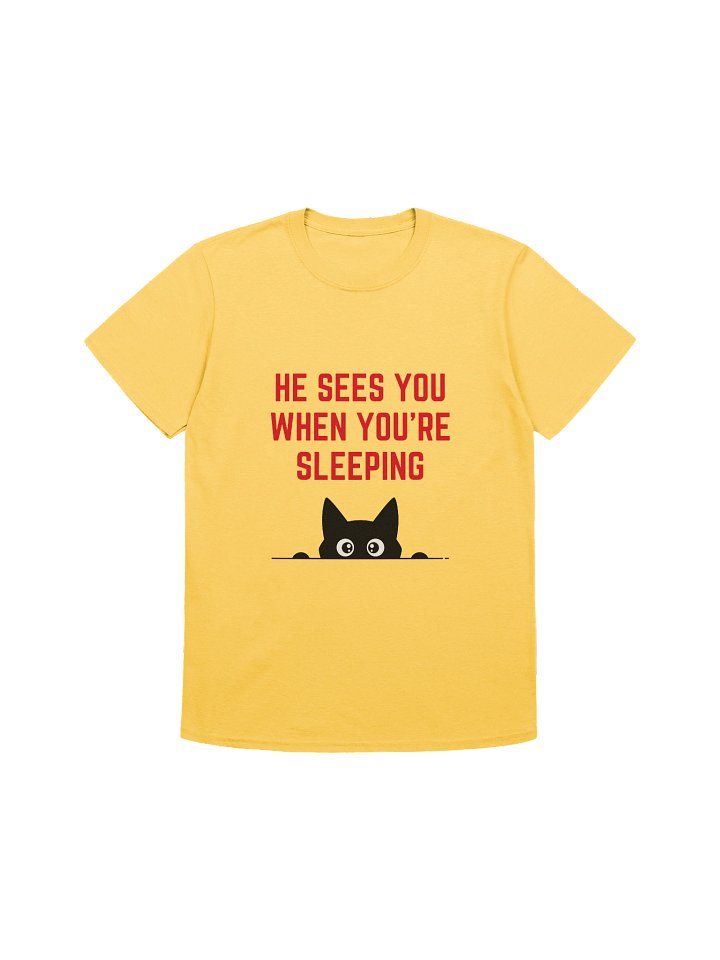 Christmas Funny cat t-shirt: He sees you when you´re sleeping product image (43)