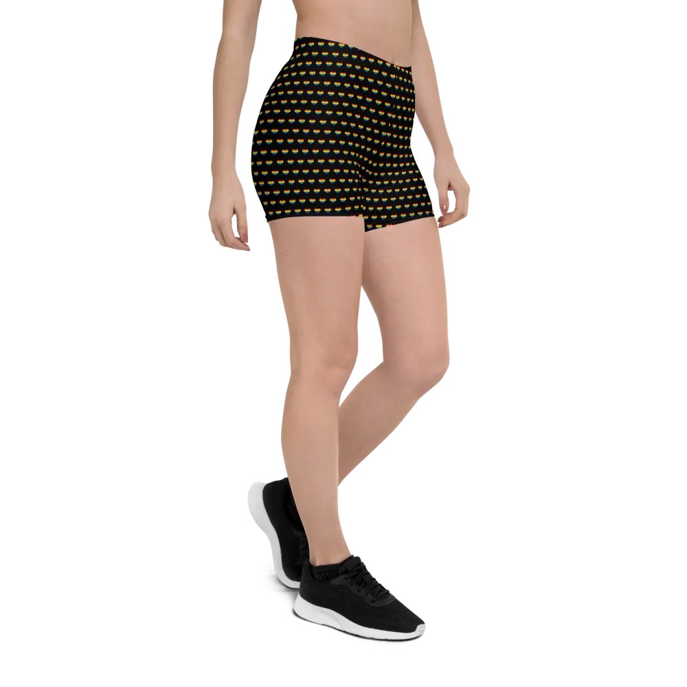 Rainbow Heart Shorts In Black product image (6)