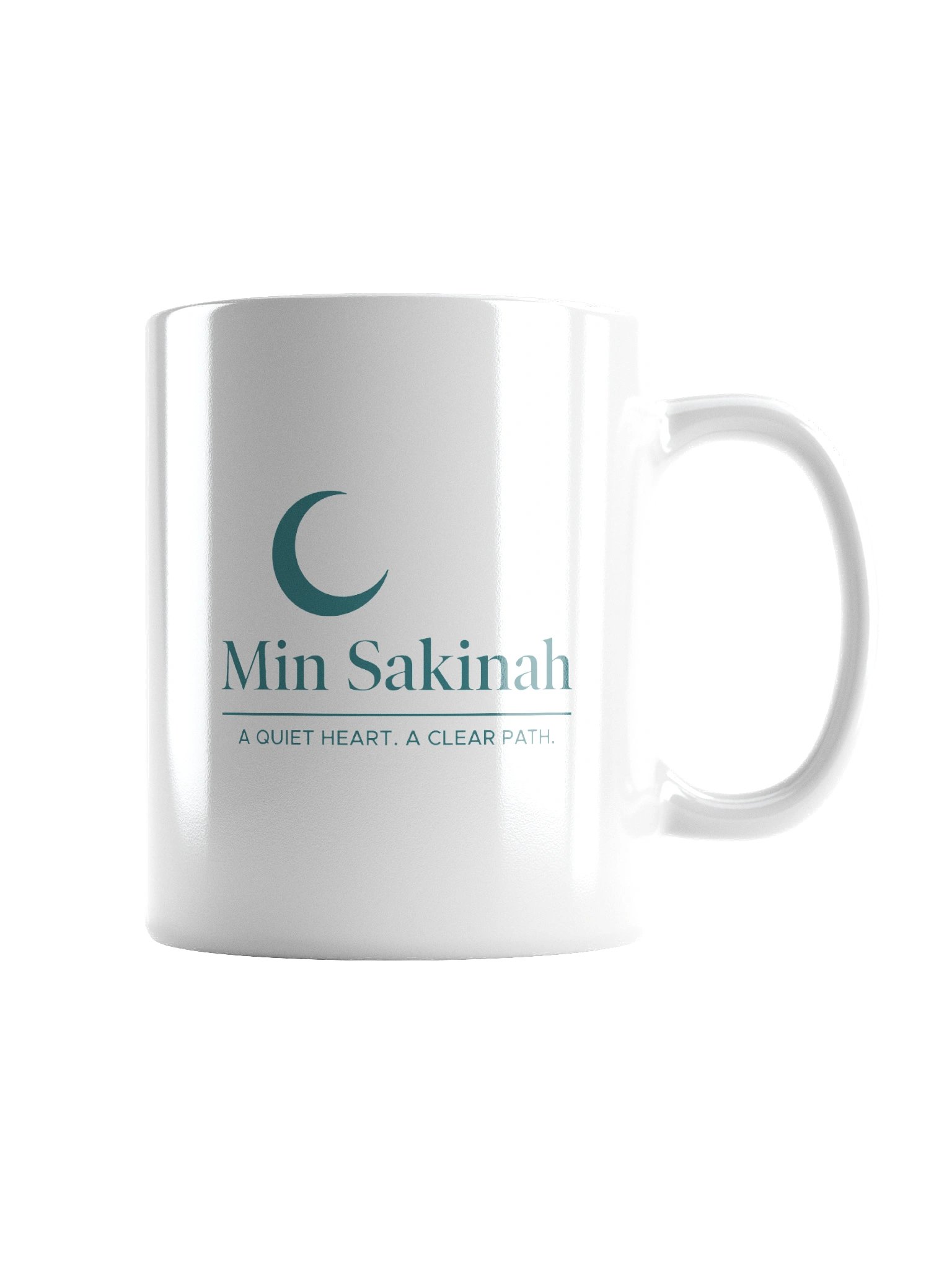 Min Sakinah Vision Mug – Dark Teal on White product image (3)