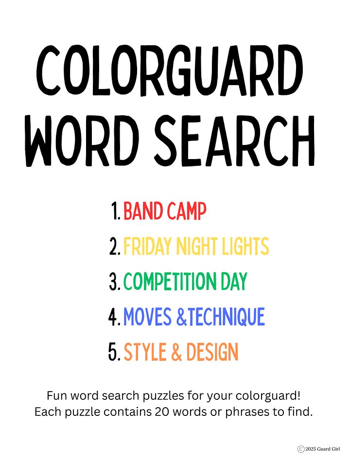 COLORGUARD WORD SEARCH PUZZLES product image (1)