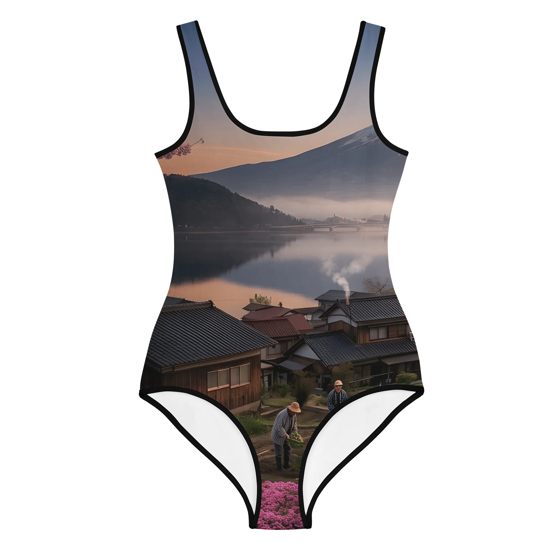 Mount Fuji Village Pink Moss Youth Swimsuit product image (1)