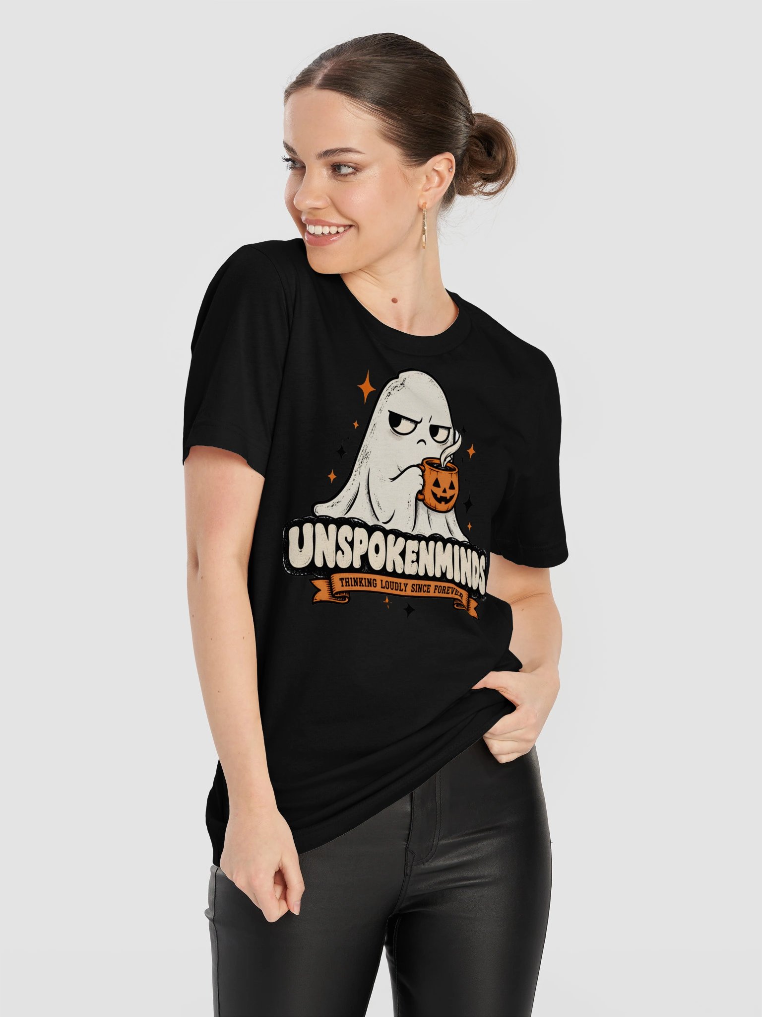 UnspokenMinds Ghost Pumpkin Mug Graphic T-Shirt product image (9)