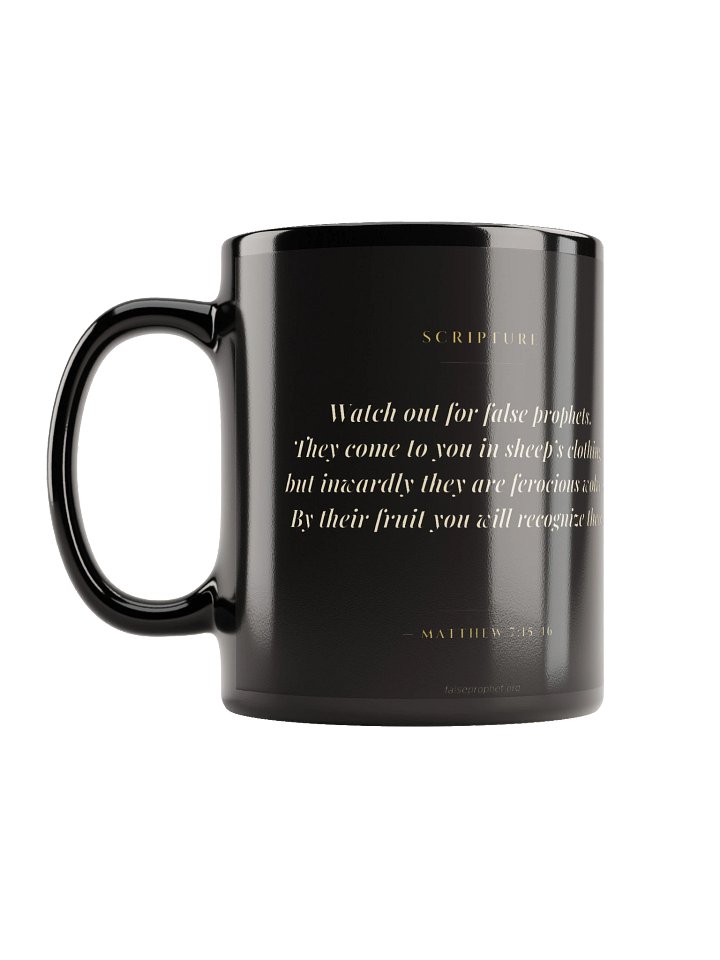 Matthew 7:15/Beware False Prophets Mug (Black) product image (1)