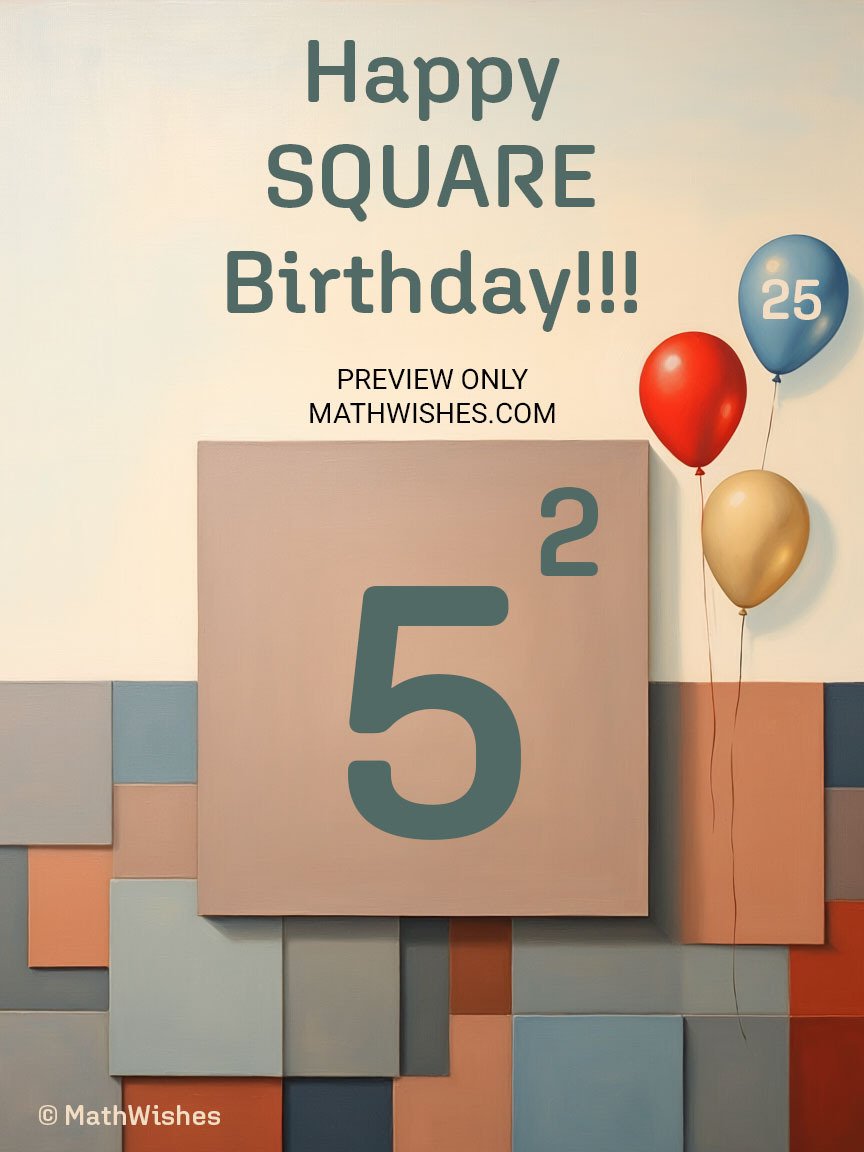 25th Birthday Card - Square Birthday product image (1)