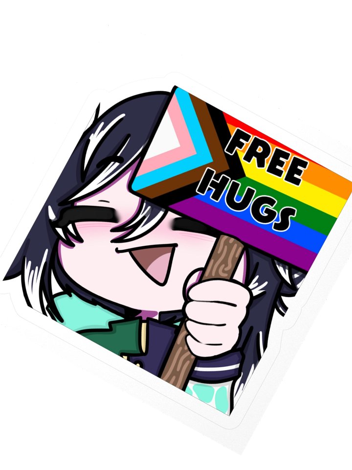 AnaWhim Free Hugs Pride Sticker product image (2)