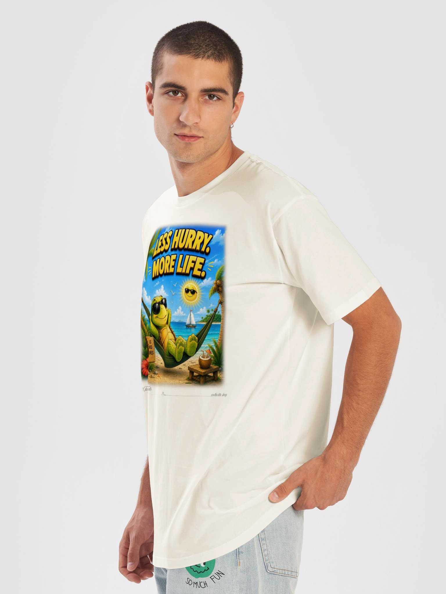 LESS HURRY. MORE LIFE. — AS Colour 5001T Premium T-Shirt product image (3)