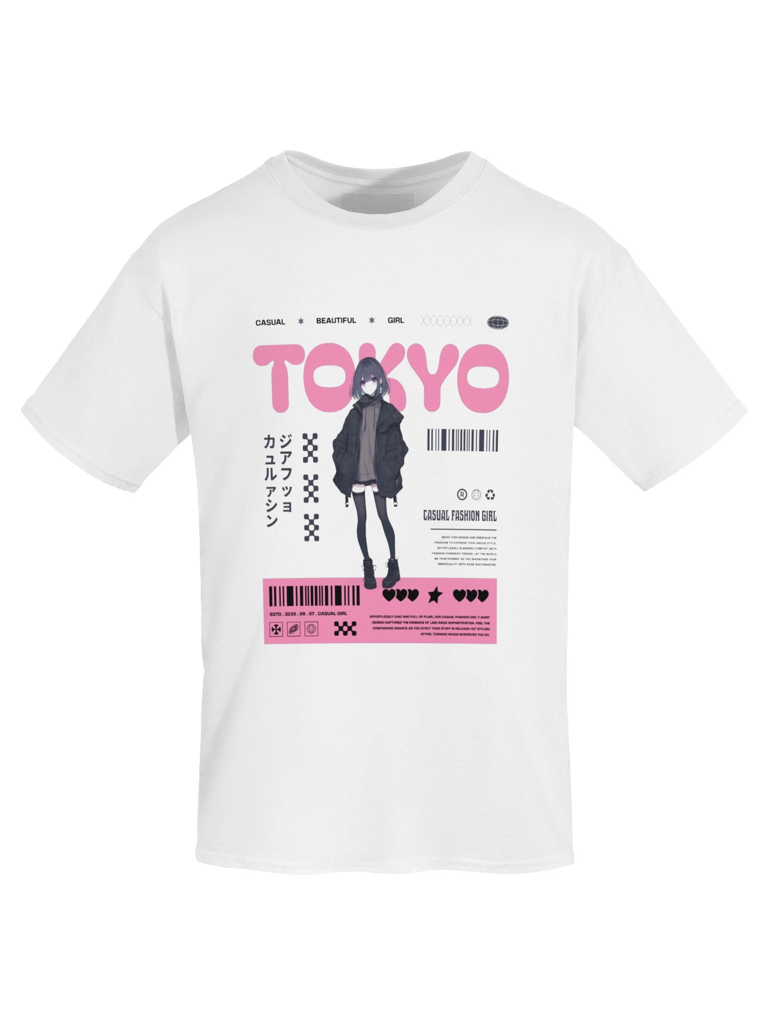 Tokyo Casual Style Girl Graphic Tee product image (5)