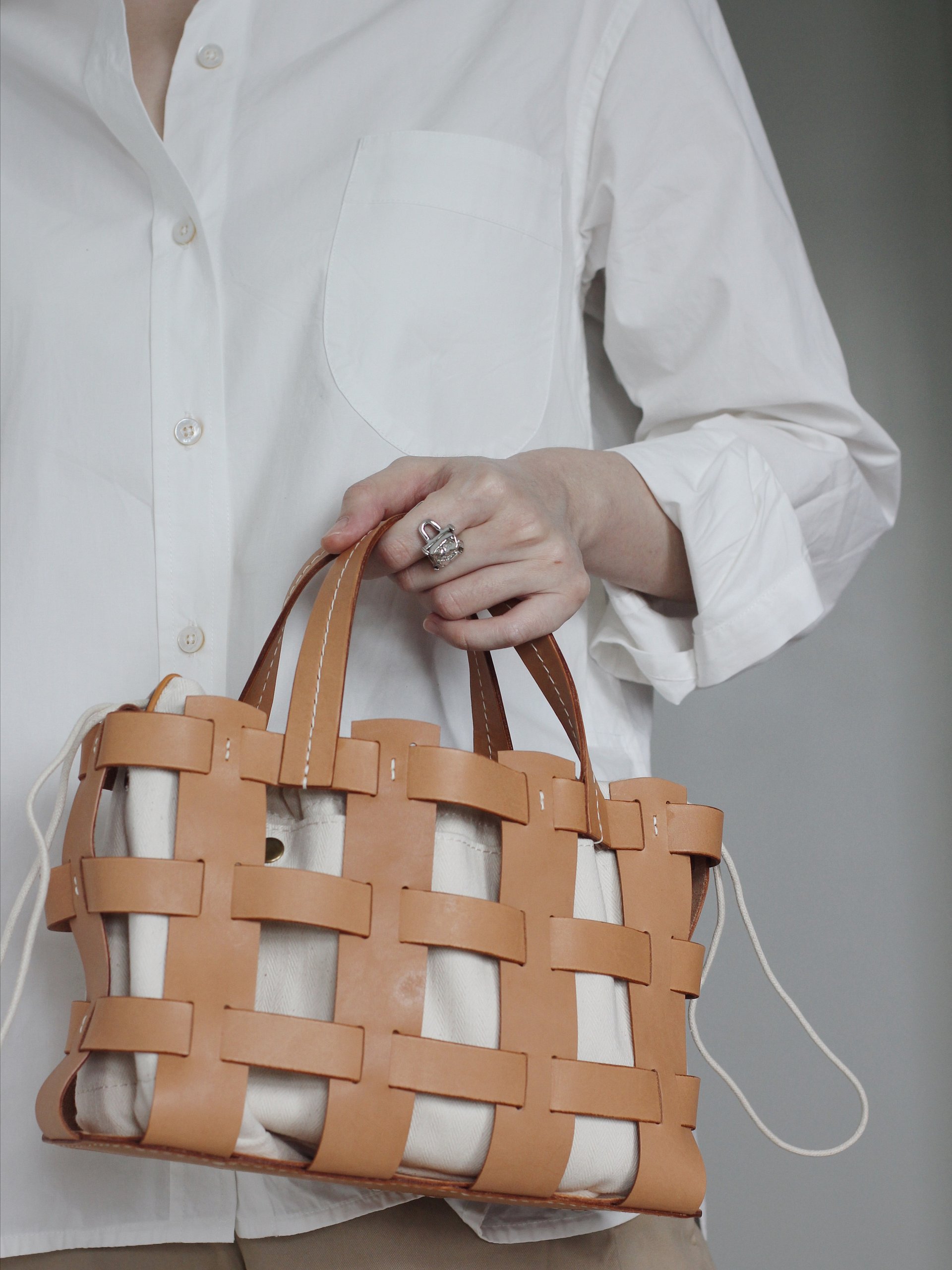 Vegetable Tanned Leather Caged Bag - Small product image (5)