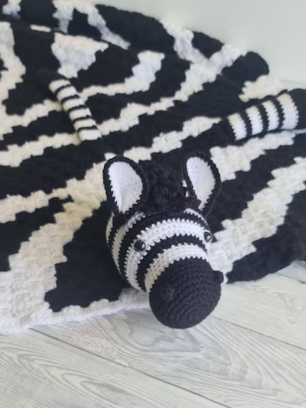 Crochet Zebra Baby Blanket Pattern - 3in1 Toy, Play Mat PDF Pattern - Crafting Happiness product image (9)